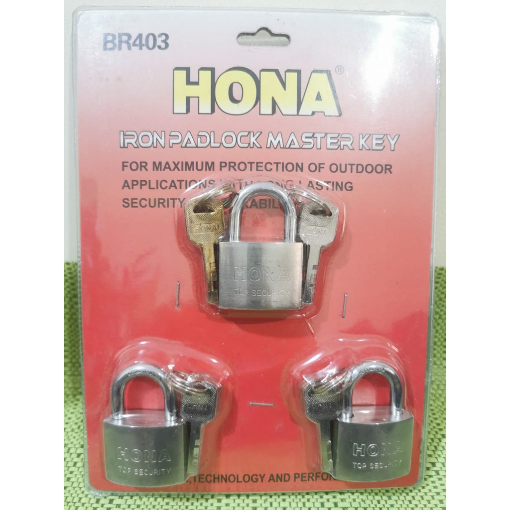 Gembok HONA Masterkey  40 Mm Master Key Padlock BR403