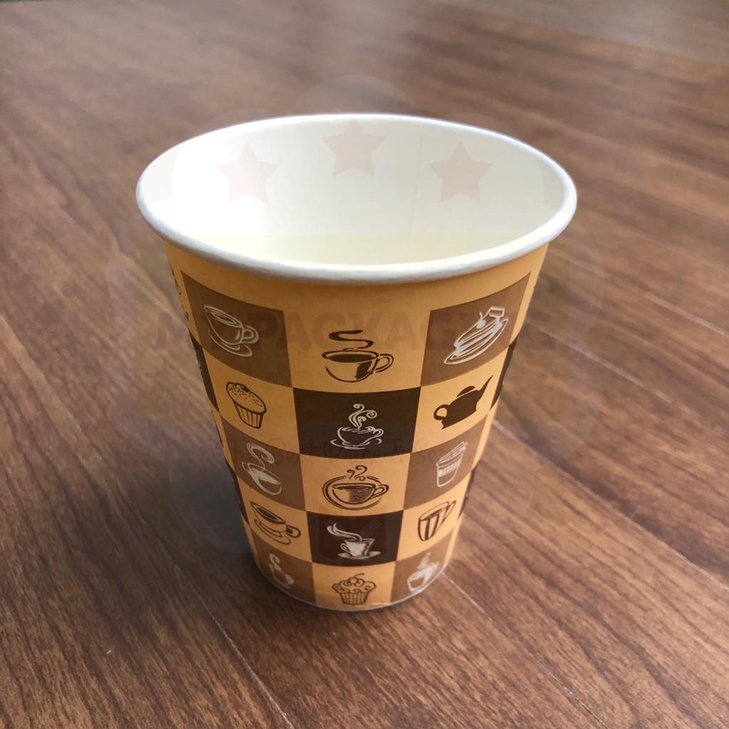 Paper Cup 8oz / Gelas Kopi Kertas - MOTIF ( Tanpa Tutup ) isi 50pcs/pack of