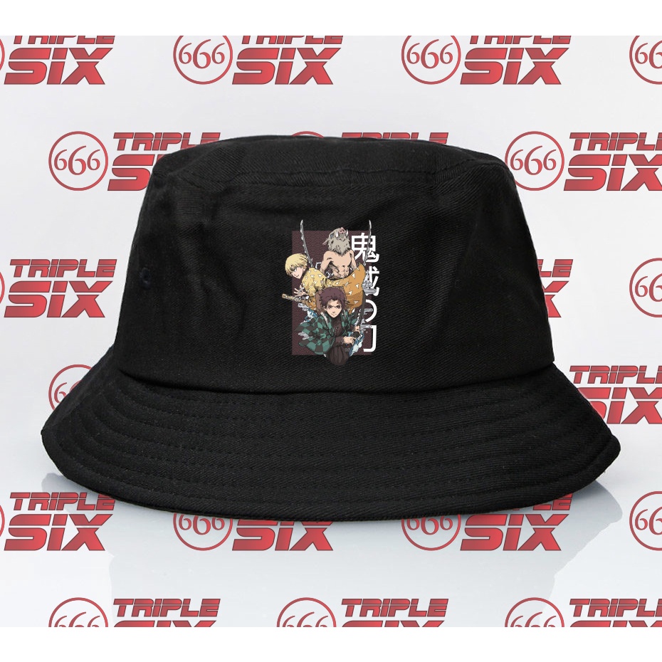 Topi Bucket Anime demon slayer tanjiro zenitsu inosuke