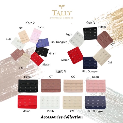 Tally Bra Extension 3 Pengait - All Size Semua Type Bra Pengait 3 Kait