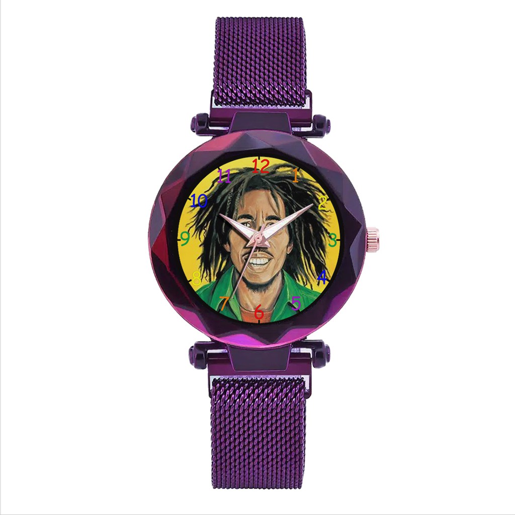 Jam Tangan Wanita Custom - BOB MARLEY Free Box &amp; Batre Cadangan