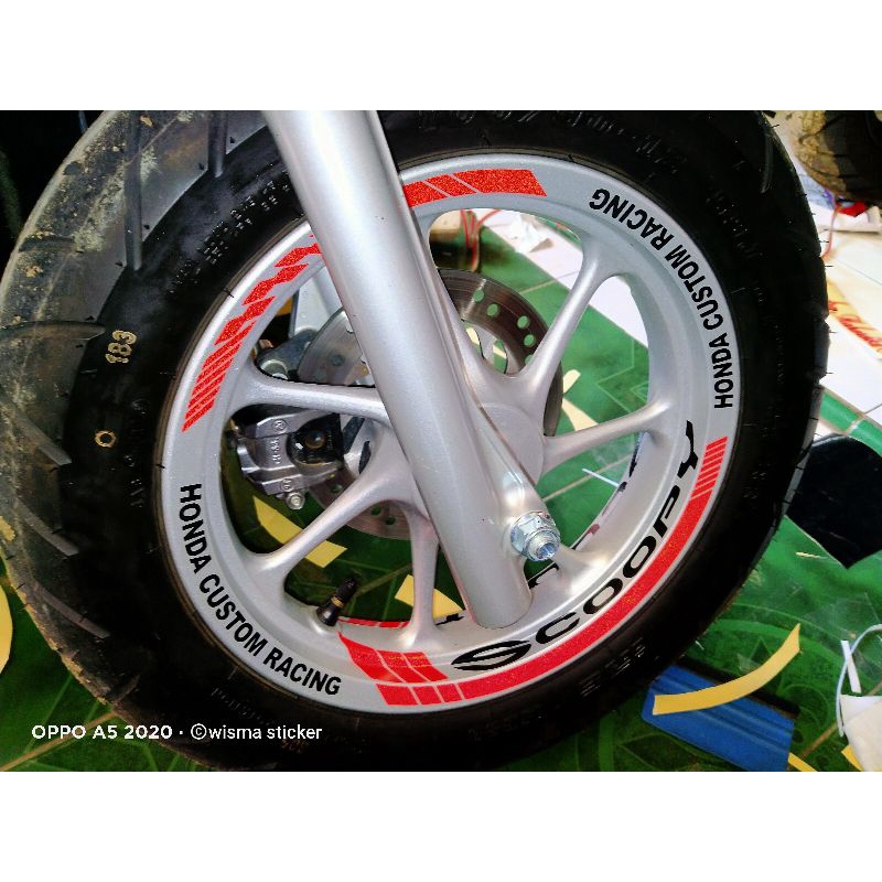 Stiker Velg Scoopy R12 / Stiker Velg Scoopy Ring 12" / Stiker Resing  Scoopy New Tahun 2017-2021