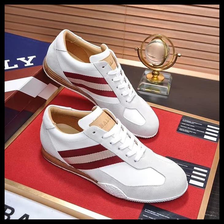 PRODUK MURAH SEPATU BALLY TERLARIS SNEAKERS PRIA WARNA PUTIH PRODUK LARIS