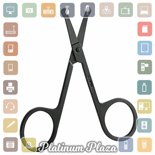 YASNI Gunting Cukur Bulu Hidung Nose Hair Scissor Stainless Steel - FS124 - Black`2OG7GL-