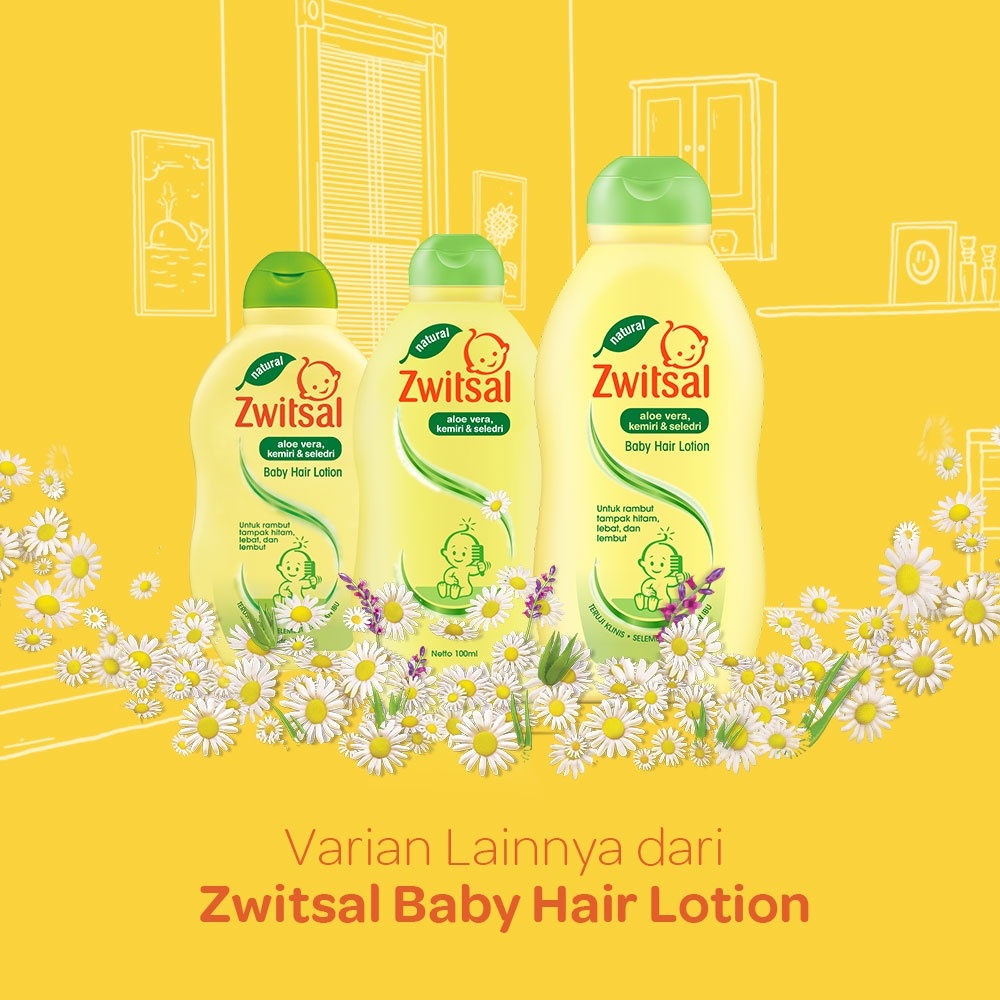 Zwitsal Natural Baby Hair Lotion Aloe Vera Kemiri Seledri 50ml 50 ml/ 100ml 100 ml / 200ml 200 ml