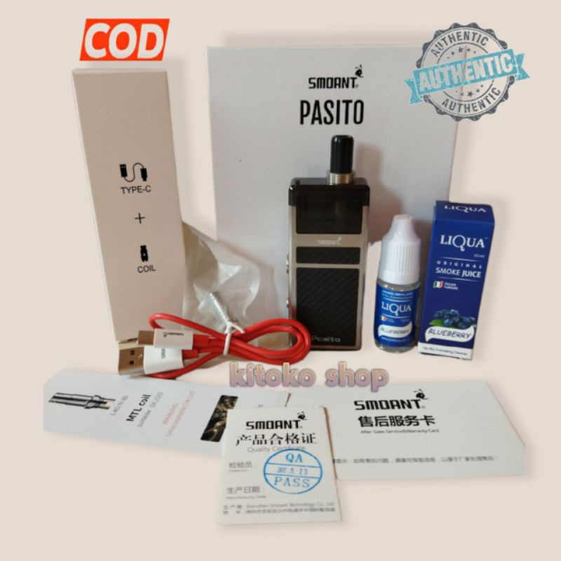 VAPOOR VAPEE POOD SMOKE PASIITO 1100 mAh  AUTHENTIC FULL SET FREE LIQUIDs 10ML