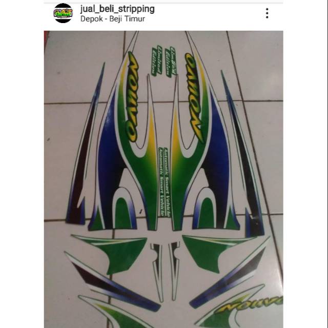 Sticker striping Nouvo lele tribal hijau MURAH