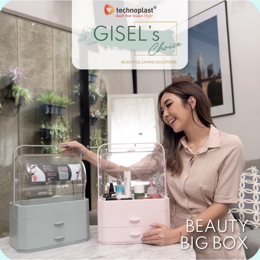 Kotak Penyimpanan Tempat MakeUp Kosmetik Beauty Make Up Technoplast Big Box Laci Rak Rack