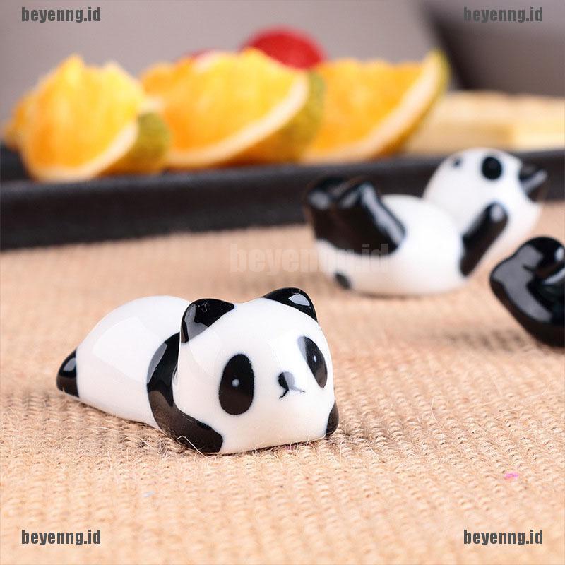 Stand Holder Sumpit Bentuk Kartun Panda Bahan Keramik Untuk Peralatan Makan