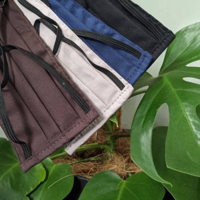 MASKER KAIN HEADLOOP / HIJAB / KATUN / 2PLY / 2LAPIS