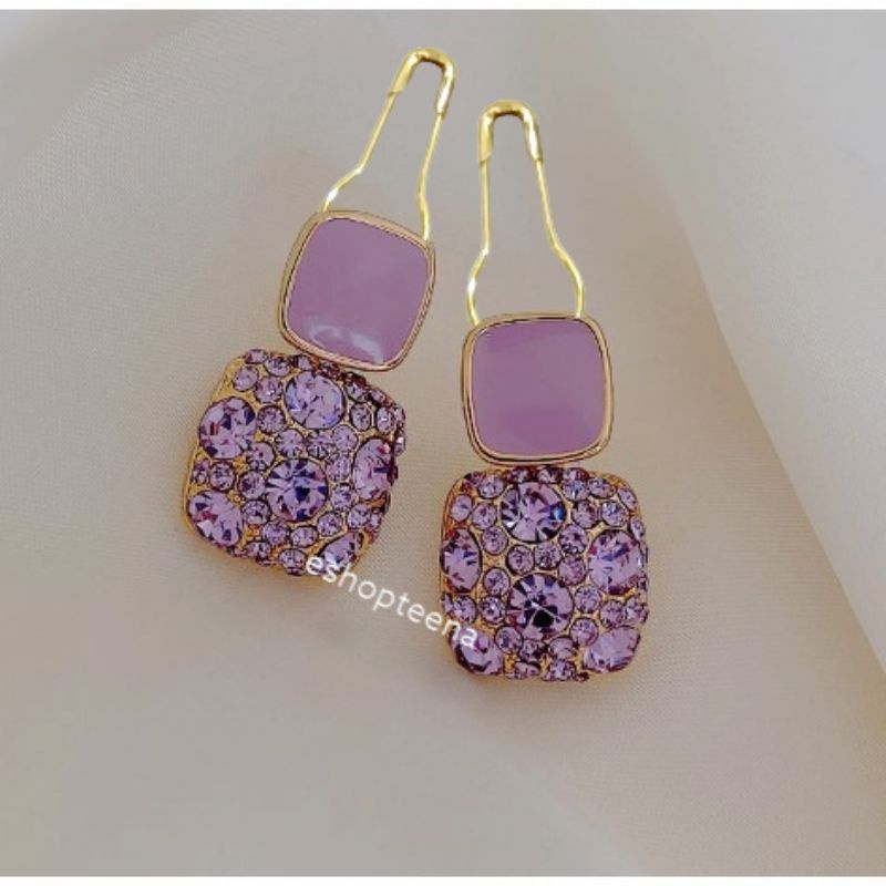 A193 Anting hijab petak new mini mata warna_anting jilbab