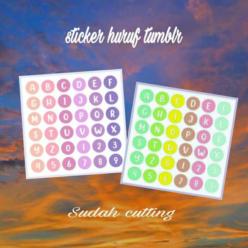 

stiker huruf bulat aesthetic