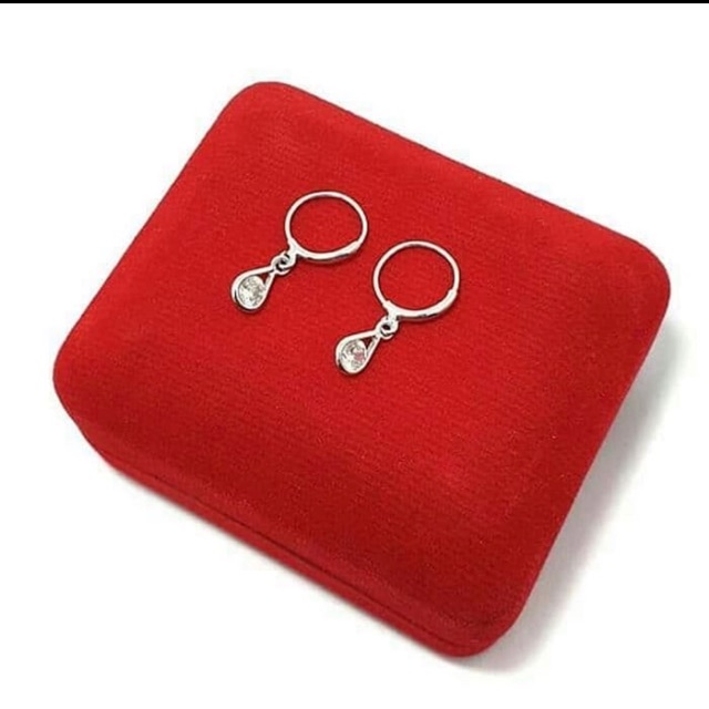 Anting gantungan mata anting bayi anting anak perak 925 lapis emas putih