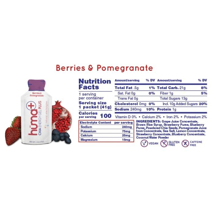 Huma CHIA PLUS Energy gel Berries Pomegranate PLUS NATURAL ELECTROLYTE