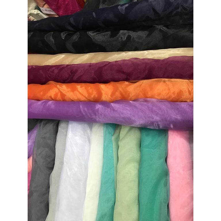 Kain Organza Organdi Polos Premium Silk Kain Kaca Meteran