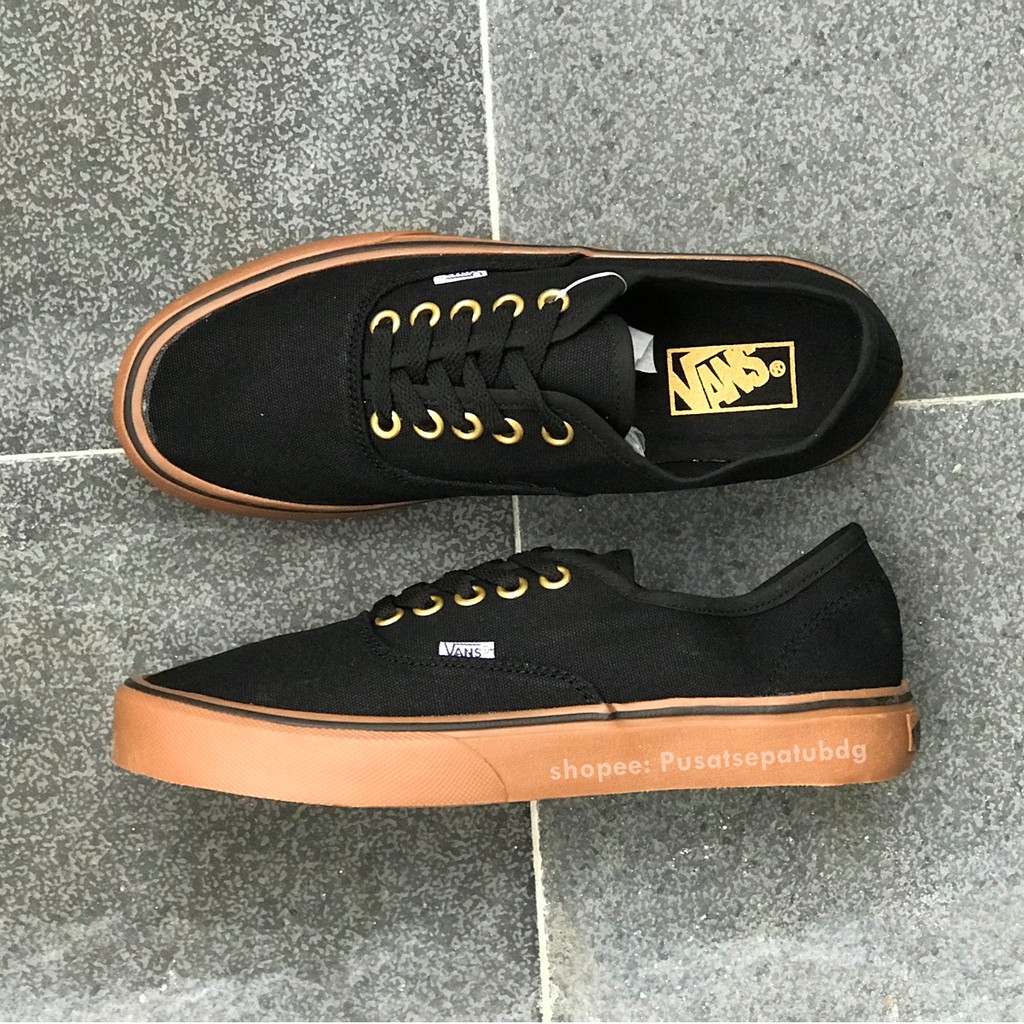 TERMURAH !!! VANS AUTHENTIC BLACK GUM GOLD