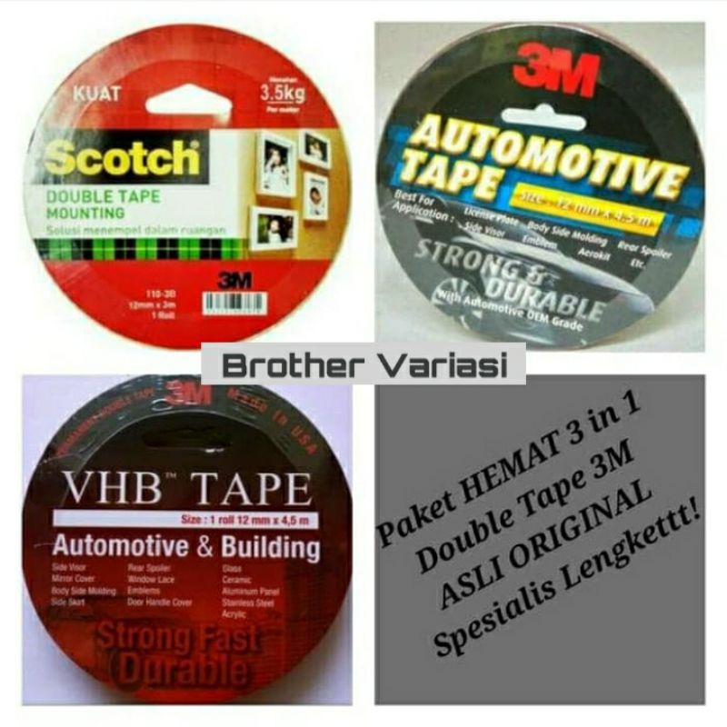 

Paket Hemat 3 in 1 Double Tape 3M Original Spesialis Lengket