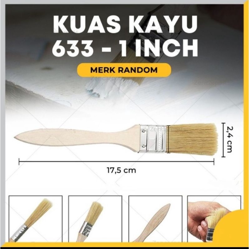 

Kuas kayu 1 inci cat lukis tembok brush serbaguna multifungsi keyboard