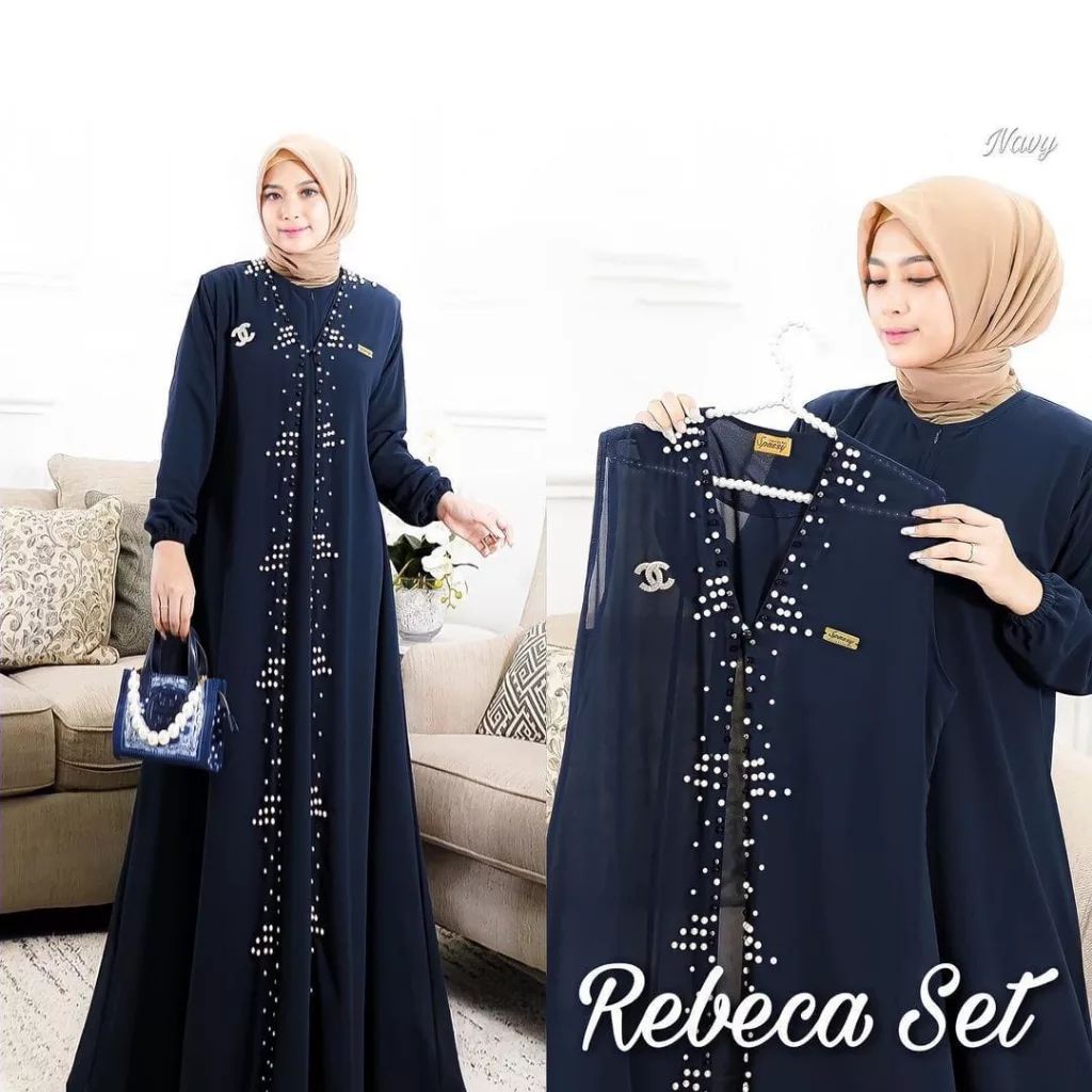 Claudya Dress Shimmer mengkilau ziper depan busui Gamis kondangan mewah polos kekinian terbaru 2024