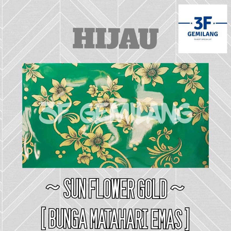 Fiber Plastik Penutup Pagar Rumah Motif EMAS BUNGA MATAHARI -  SUN FLOWER GOLD Meteran