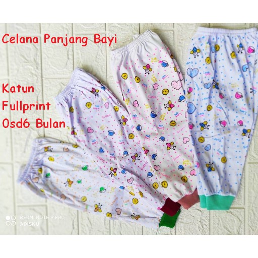 Celana Panjang Bayi Katun Fullprint LOVEVYOU SWEET Untuk Bayi sd 3 Tahun