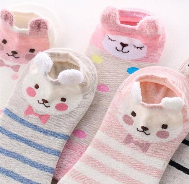 Kaos Kaki Motif Wanita Semata Kaki Fashion Korea Kaus Kaki Pendek Ankle Socks Karakter Lucu