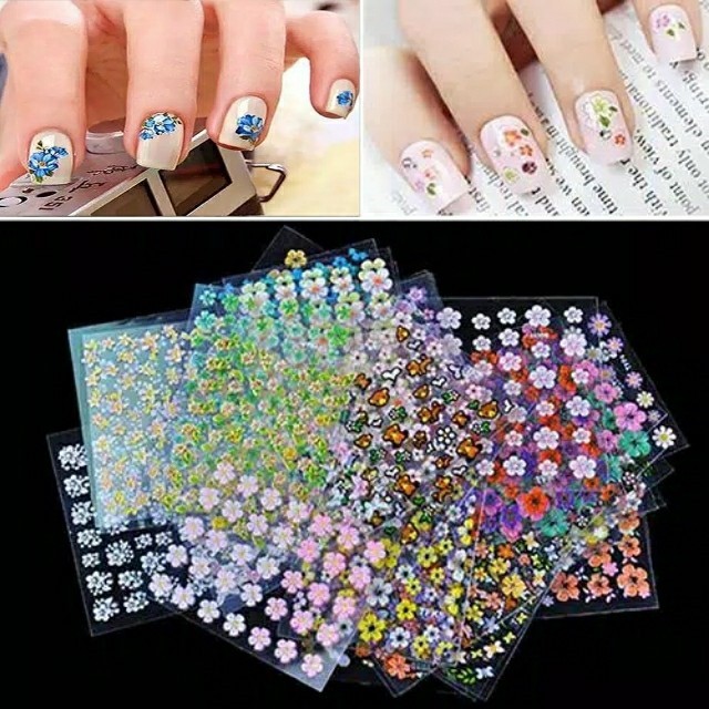 stiker kuku 3d sticker nail art gold edition