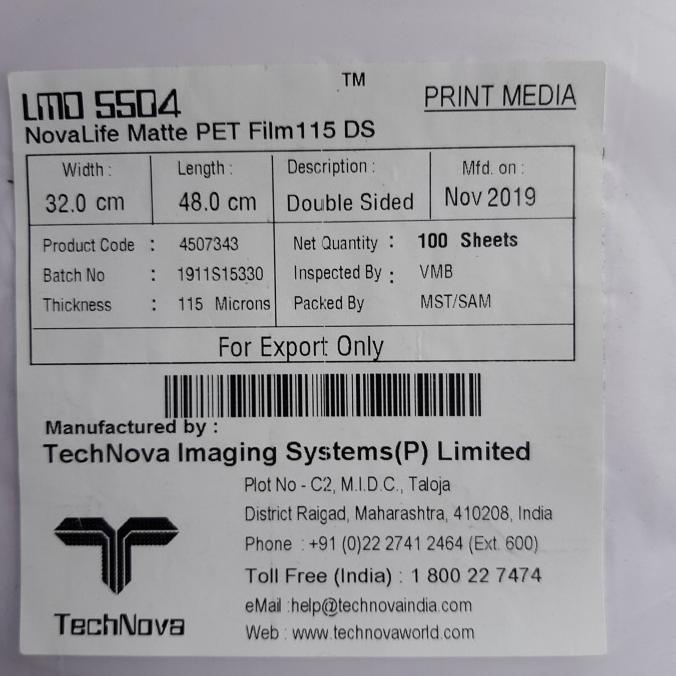 

Technova LMO 115 Micron Kertas Synthetic