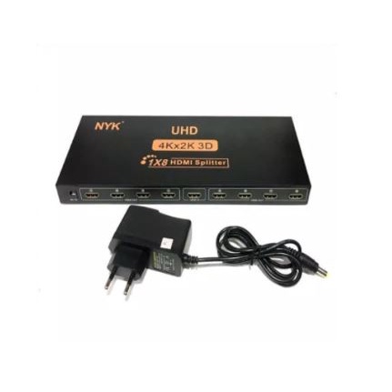 Hdtv splitter nyk 8 port 4k uhd 3d Hdcp adapter box for dvd pc laptop stb ps 3 4 - Hdtv 1 input to 8 output adaptor