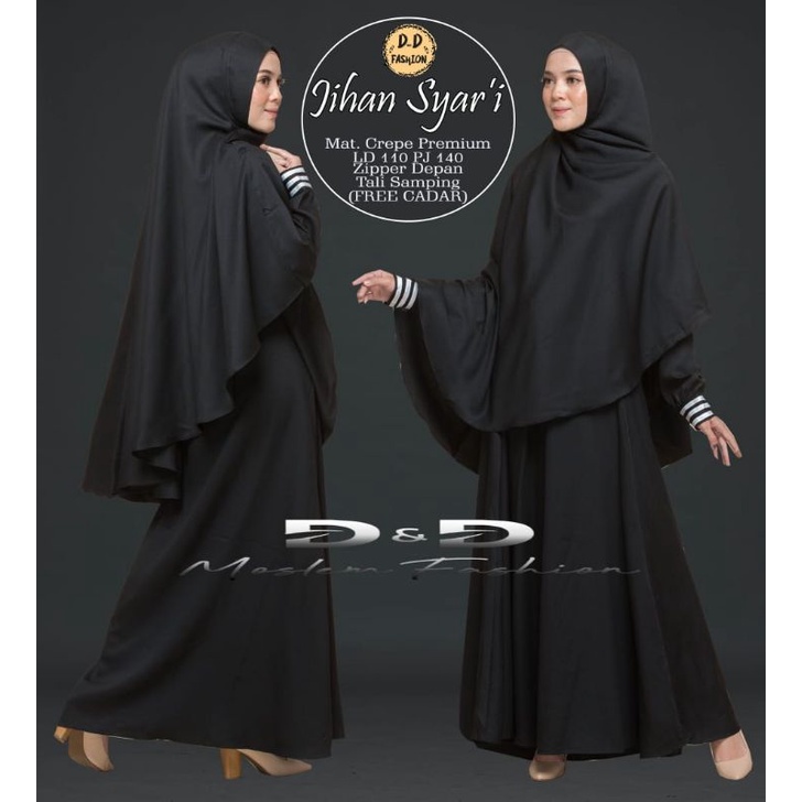 Gamis Polos Jihan Syari Gamis Jumbo Polos Set Khimar Plus Cadar LD 110 PB 140 Gamis Jumbo Polos Terb