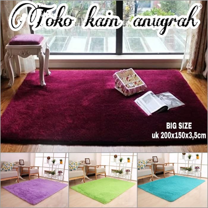 Modern Karpet Kamar Tidur Bulu Rasfur Tebal Panjang Lembut Dekorasi Ruangan Uk 150x200x3cm Alas K8l9