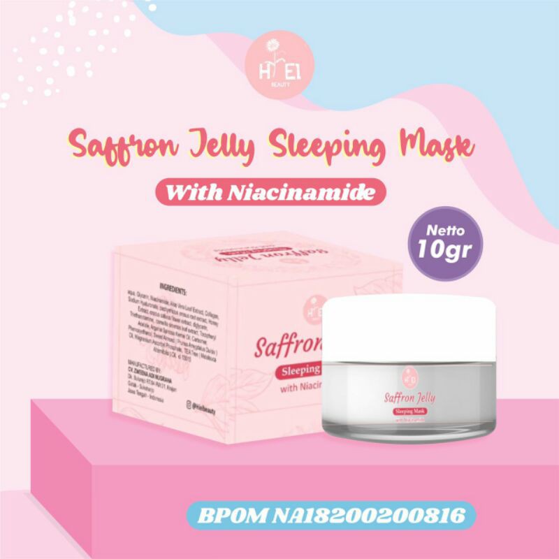 (BPOM) SLEEPING MASK BY HIEL BEAUTY SAFFRON JELLY SLEEPING MASK HIEL BEAUTY SLEEPING MASK JERAWAT