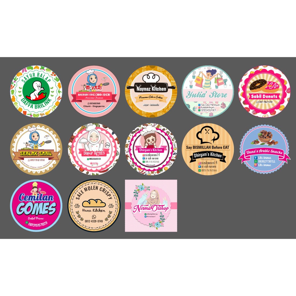 

Cetak Stiker Logo Kemasan Perlembar A3+ BEBAS DESAIN