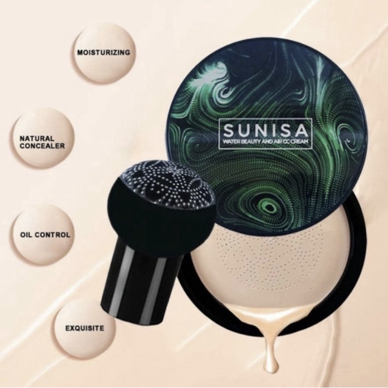 Sunisa Bedak Basah Cream Premium Tahan Lama Foundation Anti Luntur Bedak Make Face Up Over 1 Paket L