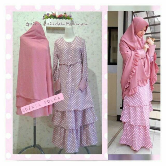Zahidah - Gamis Syari Adzkia Polka