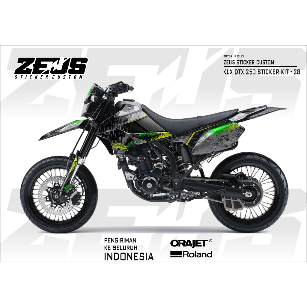 Decal Sticker - Stiker Dekal Klx Dtx 250 Zeus SC 28