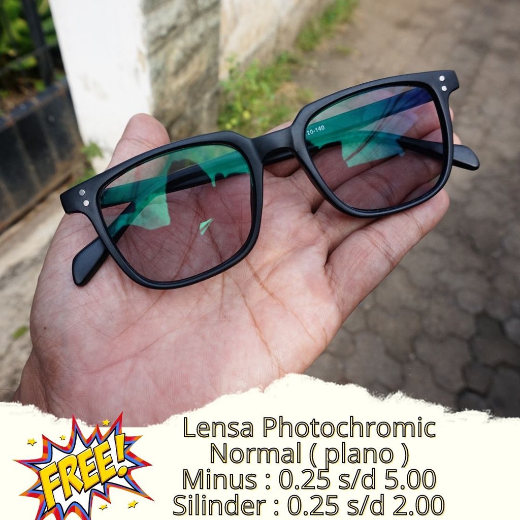 Kacamata Photocromic Anti Radiasi Pria Wanita Lensa Minus Kacamata Korea Cewek Cowok Kaca mata Photo