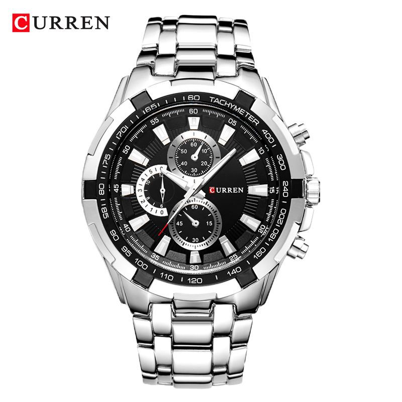 CURREN 8023 Jam Tangan Pria Analog Stainless Steel Chronograph Tidak Aktif WATCHKITE WKOS