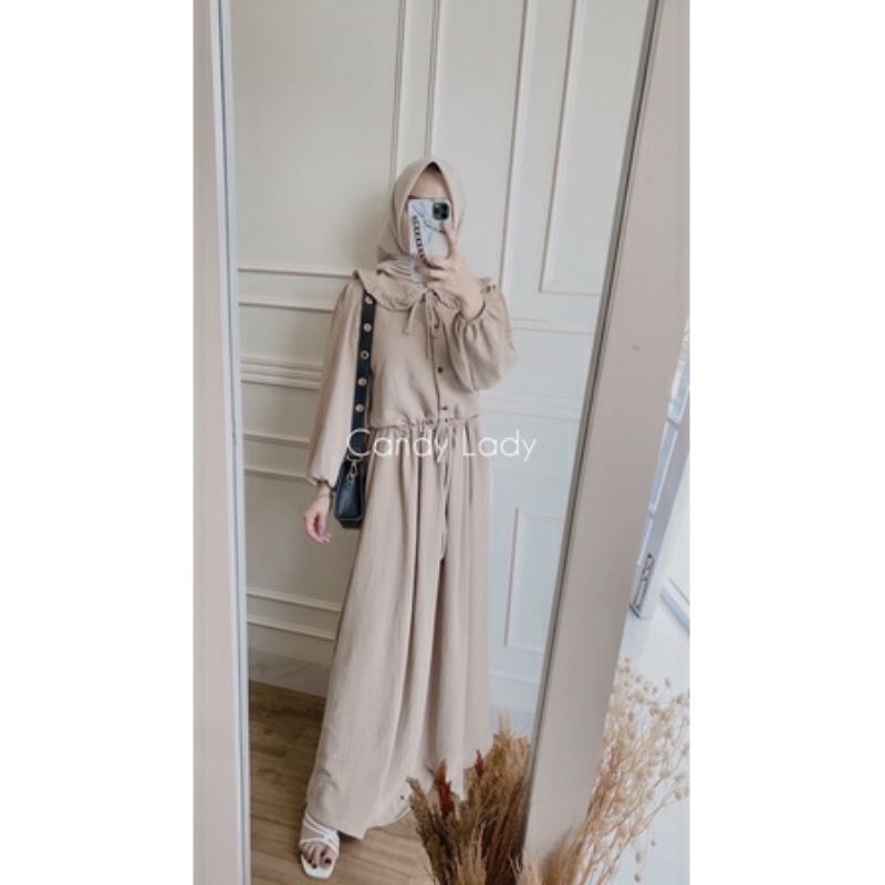 Licia Basic Maxi by candyladystore l Gamis Crincle Diadora l Crinkle Dress