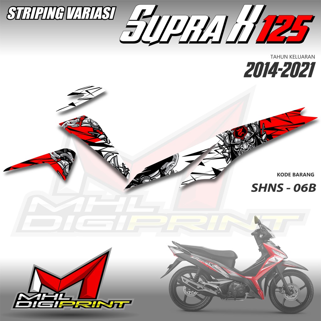 STRIPING VARIASI SUPRA X 125 - STIKER SUPRA X 125 GENERASI TERAKHIR - SHNS 06