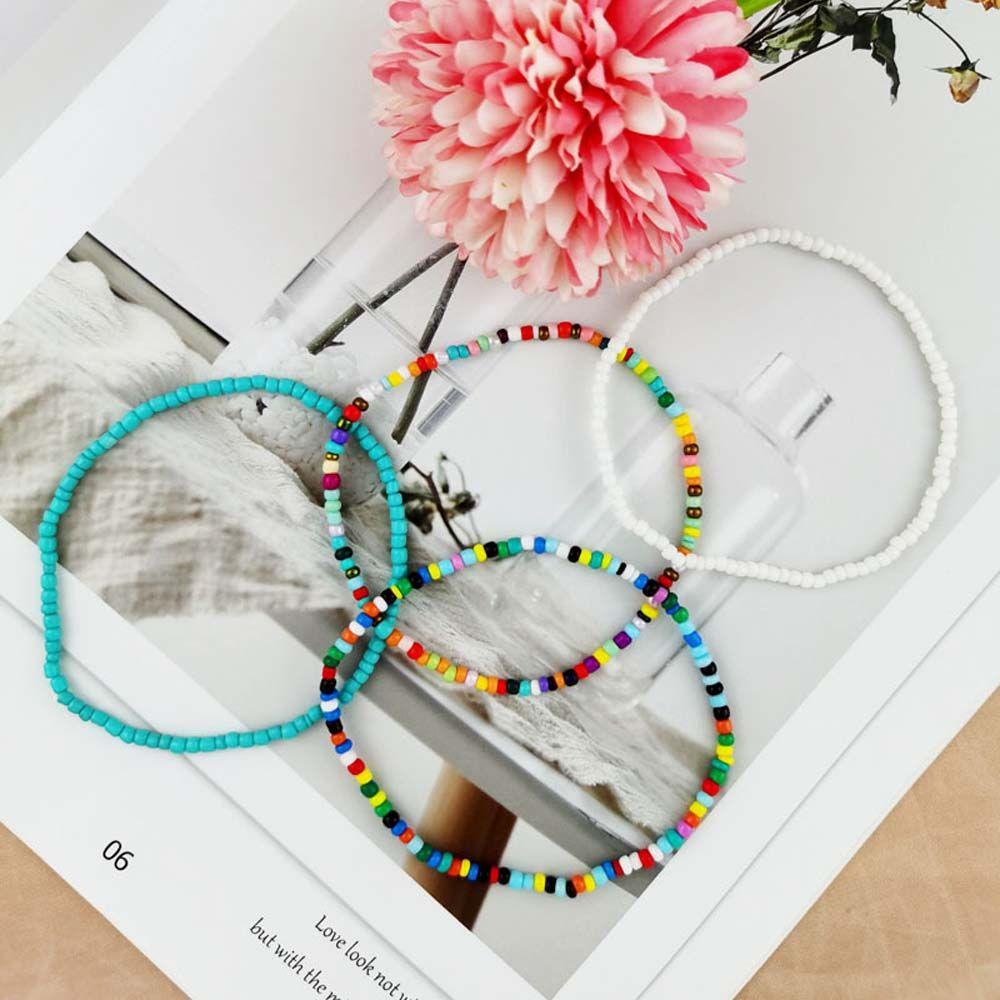 MXBEAUTY Gelang Kaki Boho Kepribadian Perempuan Barefoot Elastis Musim Panas Handmade Ankle Bracelets