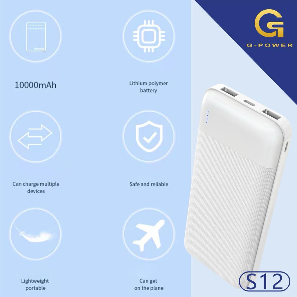 GPOWER POWER BANK  S12 10000mAH MICRO ORIGINAL GARANSI RESMI