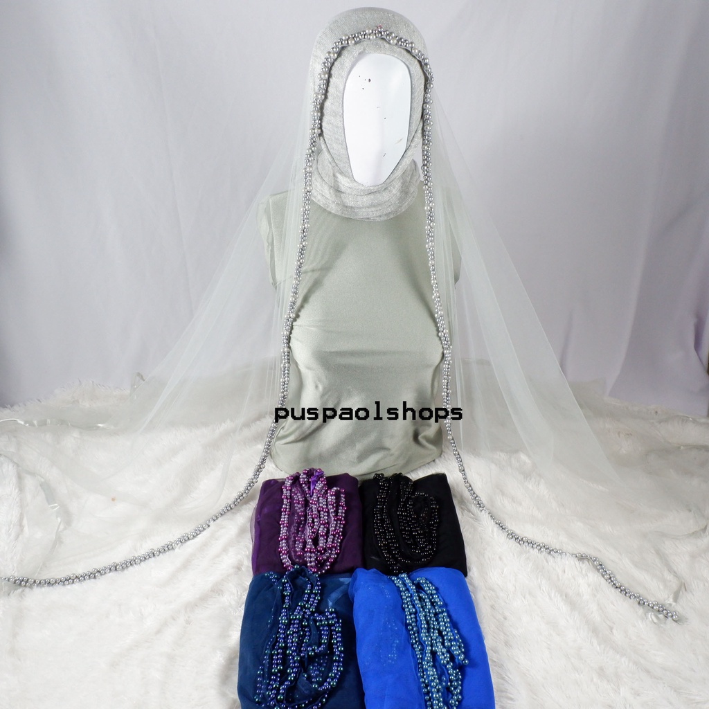 VEIL MUTIARA NONMOTIFPREMIUM TILE SILK VEIL PENGANTIN SLAYER 02