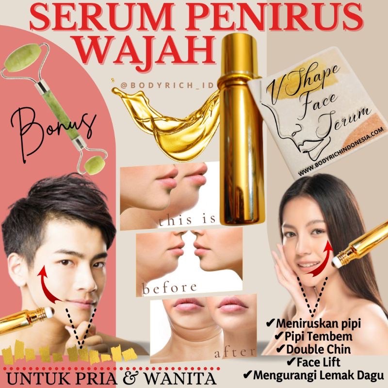 Pelangsing Wajah Dagu Tirus Double Chin Lemak Wajah Serum Penirus Wajah Pipi Dagu V Shape Face Serum