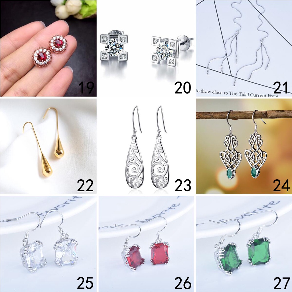 925 anting-anting perak murni, Busana sederhana, Anting-Anting wanita, Perhiasan Fashion Korea, Aksesoris telinga ED010