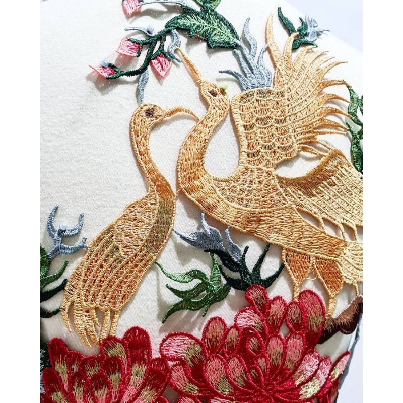 Patch Bordir Big Bangau , Crane Bird