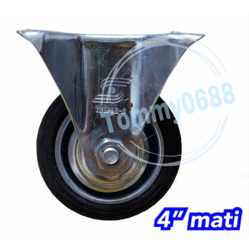 RODA KARET 4” MATI RODA TROLLEY RIDGIT RODA ETALASE FIXED 100MM
