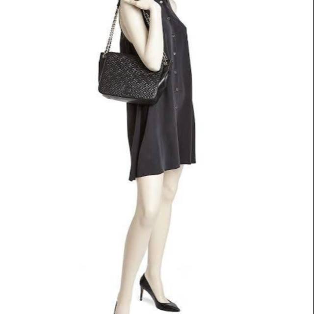 Tory Burch Marion Quilted Flap Shoulder Bag black hitam original tas authentic asli