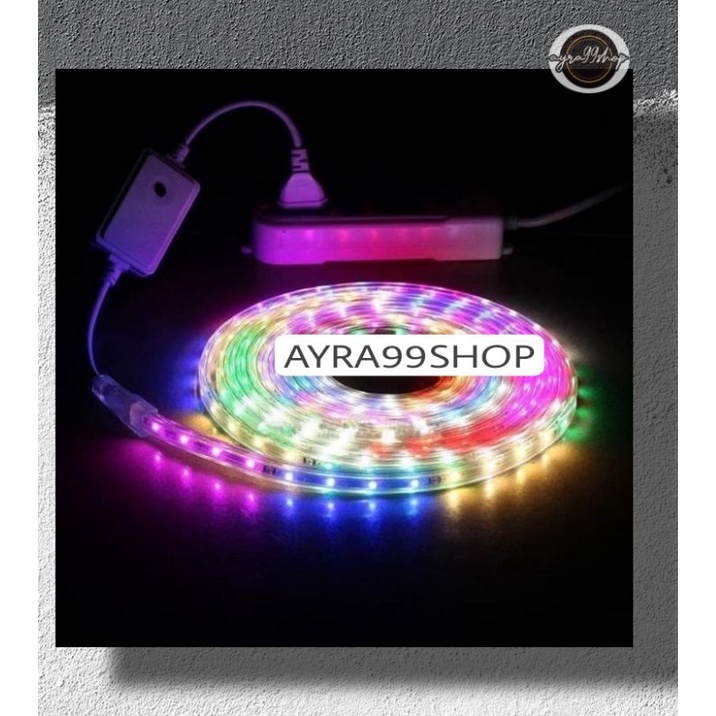 Lampu Led Strip Selang Warna Warni 3528 2835 220V + adaptor 10M