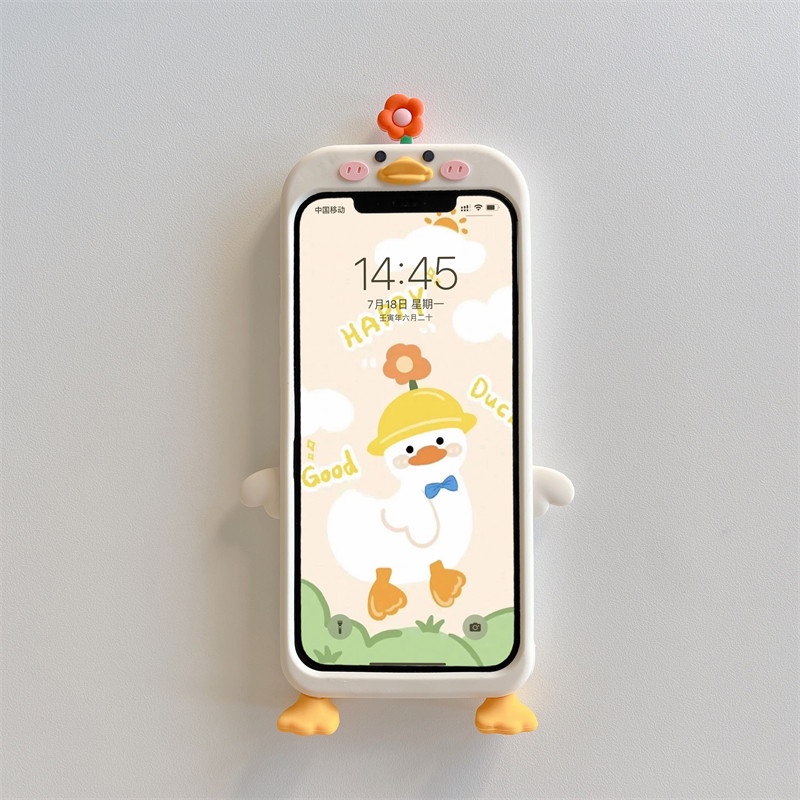 Soft Case Silikon Motif Bunga Bebek Untuk iPhone 14 13 12 11 Pro X XS MAX XR Se20 6 6S 7 8 Plus